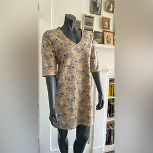 Beige Zebra with Wings - Animal Print V-Neck Dress - Comfy